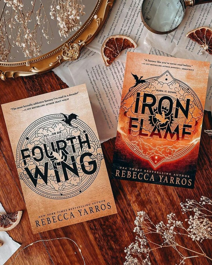 Fourth Wing & Iron Flame Bundle (out of print Trade Paperback Covers + hardback)