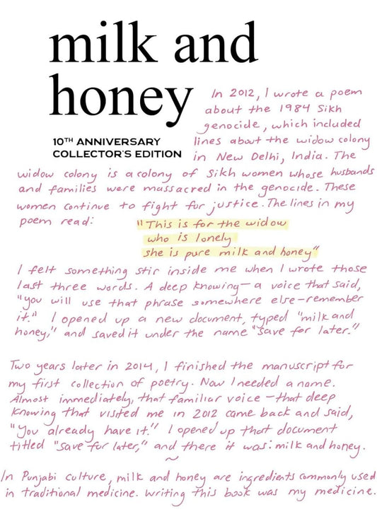 Milk and Honey by Rupi Kaur 10th Anniversary Collector's Edition