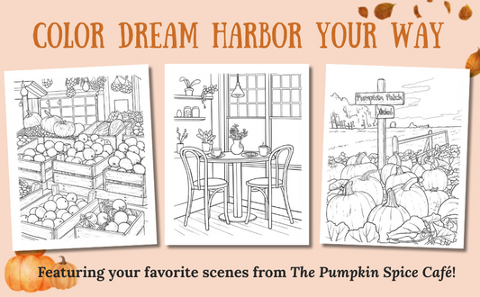 The Pumpkin Spice Café Coloring Book (Dream Harbor) By Laurie Gilmore