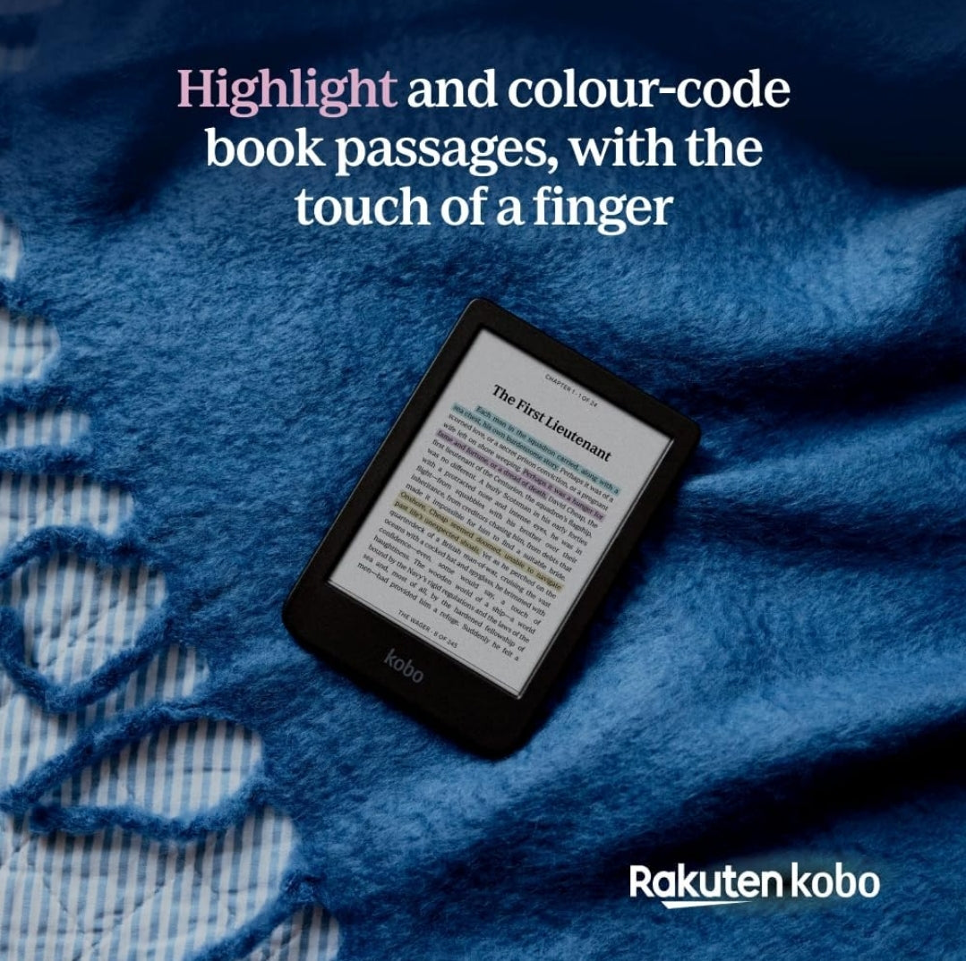 Kobo Clara Colour | eReader | 6β Glare-Free Colour E Ink Display | Dark Mode Option | Waterproof | Audiobooks | 16GB Storage | Black