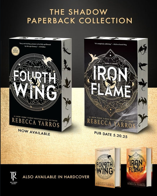 The Limited Shadow Paperback Collection | Fourth Wing & Iron Flame Sprayed Edges | Bonus Content - Xadens POV