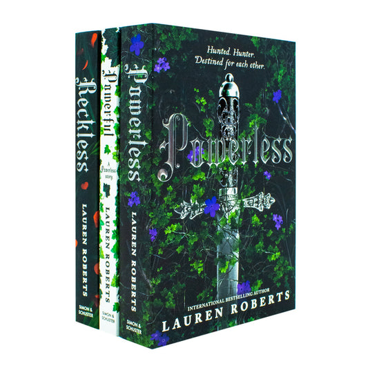 The Powerless Trilogy 3 Book Collection by Lauren Roberts | Powerless, Powerful & Reckless | Dystopian Fantasy Romance Book Set with Sprayed Edges