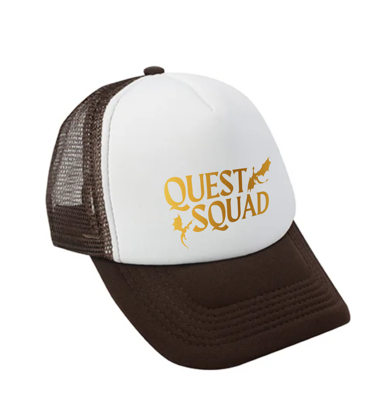 Quest Squad Bookish Cap | White, Violet, Brown & Gold Baseball Cap | Subtle Bookish Hat | Fourth Wing (The Empyrean) by Rebecca Yarros Cap