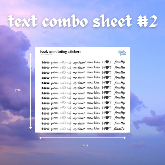 Mini Text Sticker Sheet - Combo | Annotation Stickers | Custom Annotating Stickers