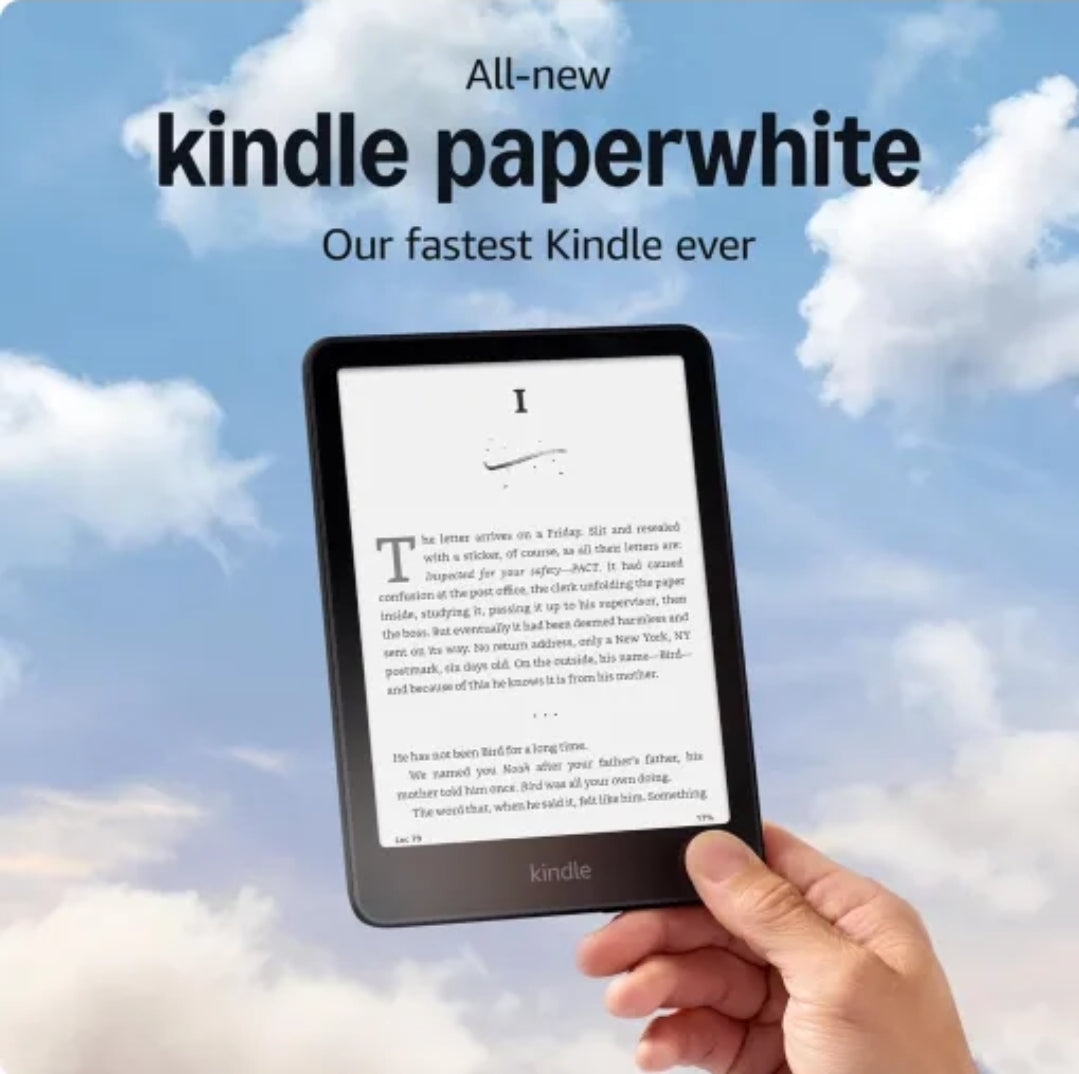 Amazon 2024 Paperwhite 12th Generation Kindle 16GB without Ads (Black) with ×3 custom Kindle inserts