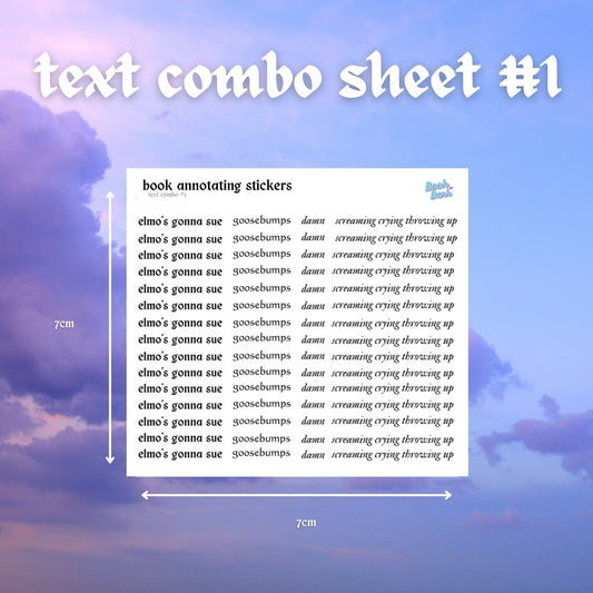 Mini Text Sticker Sheet - Combo | Annotation Stickers | Custom Annotating Stickers