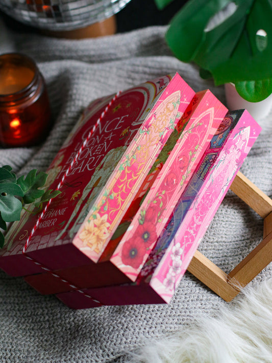 Once Upon A Broken Heart by Stephanie Garber Complete Pink Collection with Exclusive Sprayed Edges | The Ballad of Never After | A Curse for True Love