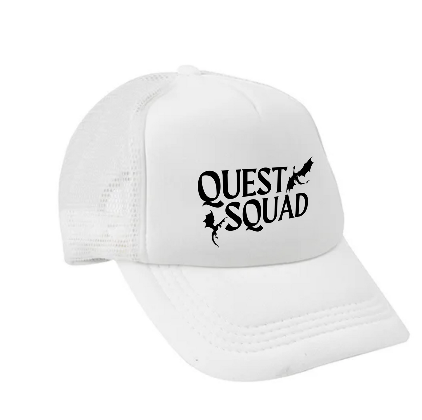 Quest Squad Bookish Cap | White, Violet, Brown & Gold Baseball Cap | Subtle Bookish Hat | Fourth Wing (The Empyrean) by Rebecca Yarros Cap