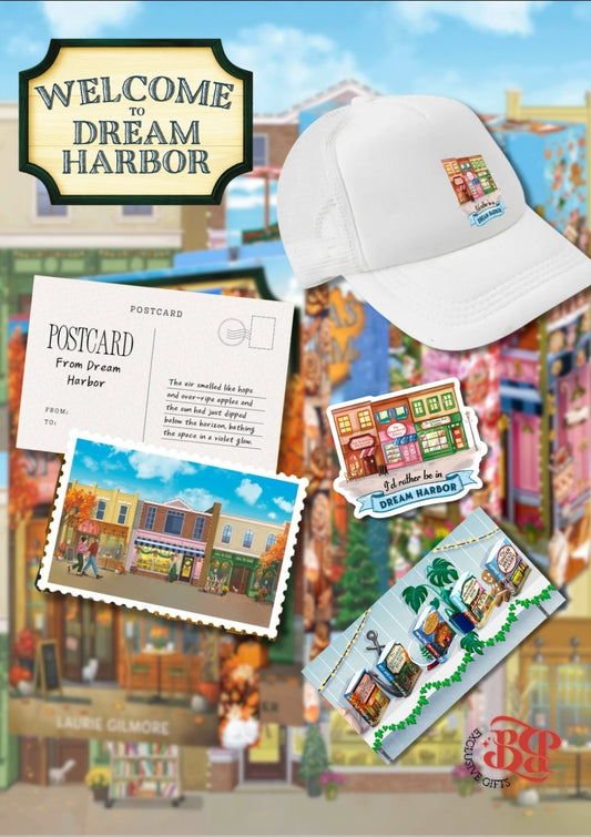 Dream Harbor Collection by Laurie Gilmorewith Sprayed Edges | The Pumpkin Spice Café | The Cinnamon Bun Book Store | The Christmas Tree Farm | The Strawberry Patch Pancake House | The Gingerbread Bakery | Book Bank Exclusive Paperback Edition with Gifts