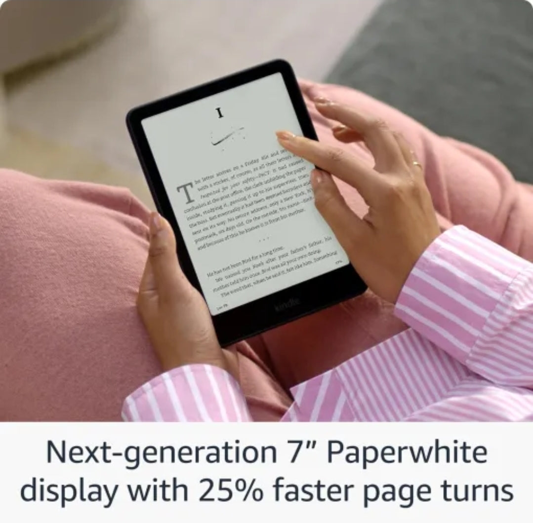 Amazon 2024 Paperwhite 12th Generation Kindle 16GB without Ads (Black) with ×3 custom Kindle inserts