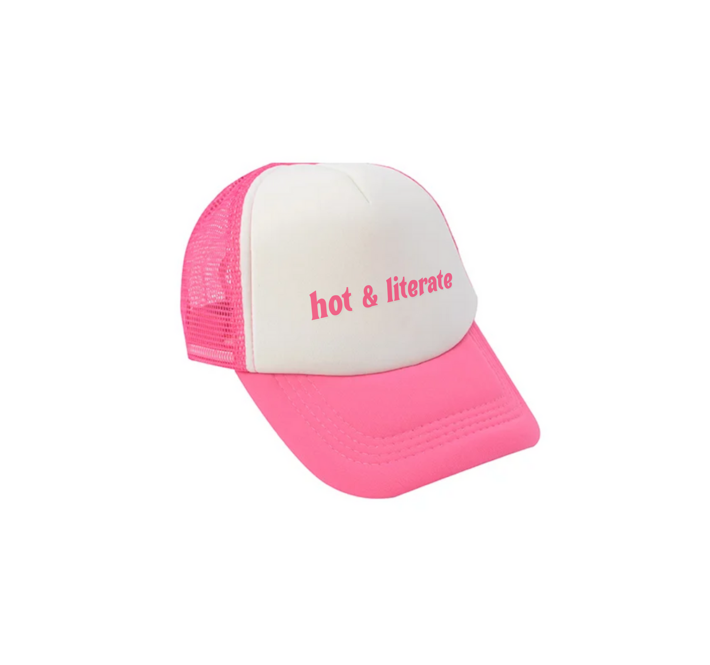 Hot & Literate Bookish Cap | Pink and White Baseball Hat | Discreet Bookish Cap