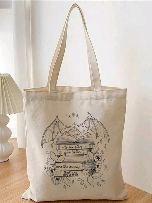 To The Stars Who Listen | Bookstack | Batboys | A Court of Thorns and Roses by Sarah J Maas Tote Bag (green)