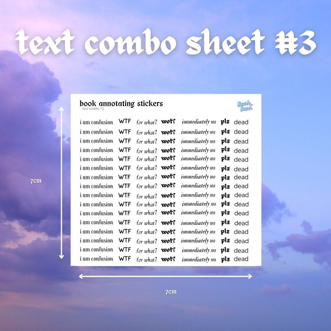 Mini Text Sticker Sheet - Combo