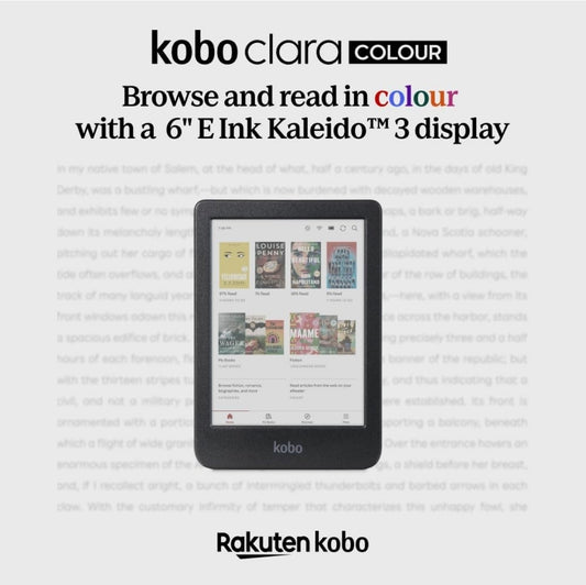Kobo Clara Colour | eReader | 6” Glare-Free Colour E Ink Display | Dark Mode Option | Waterproof | Audiobooks | 16GB Storage | Black