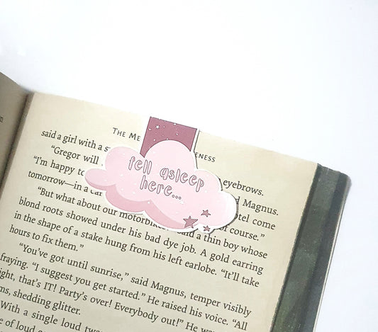 Fell Asleep Here | Pink Cloud Magnetic Bookmark