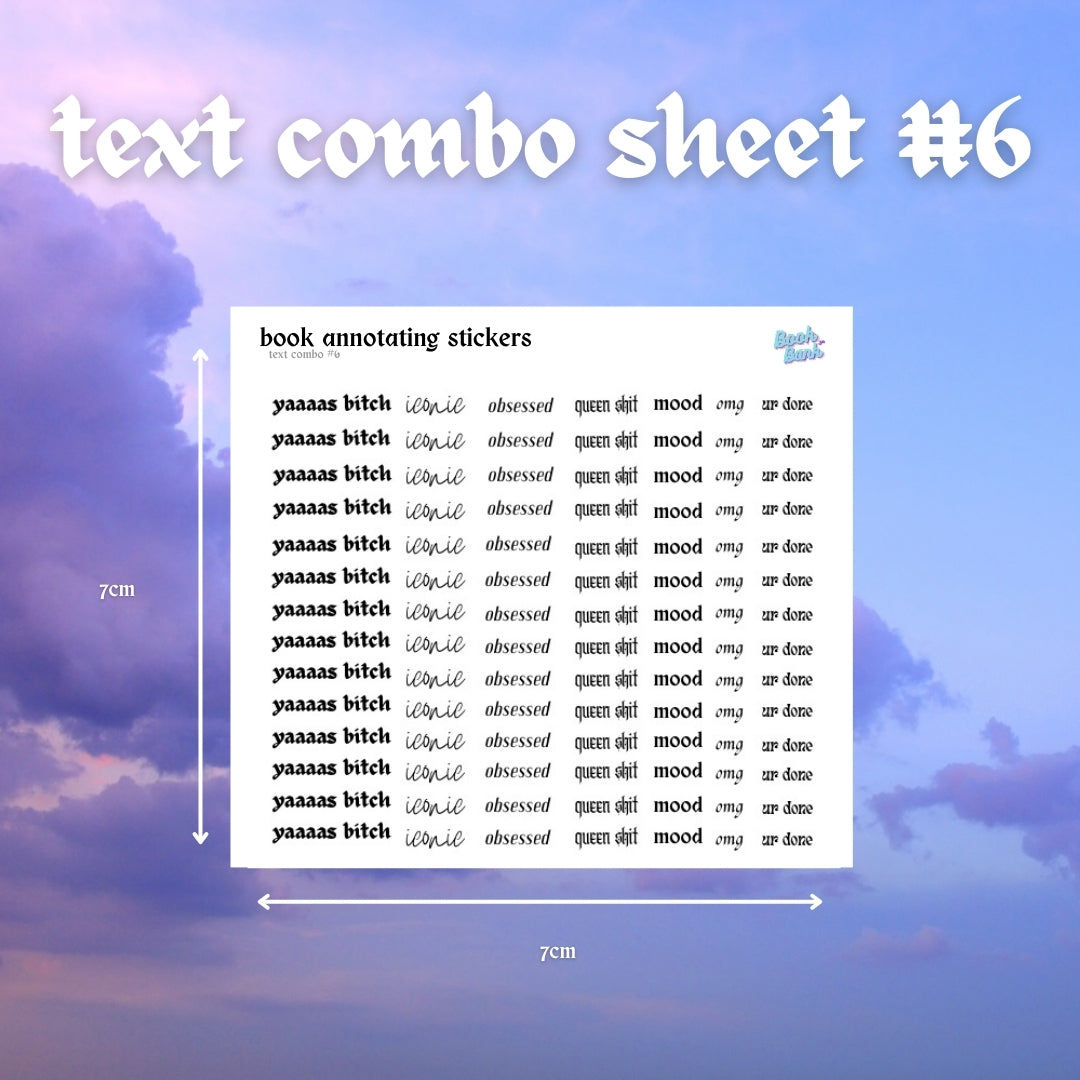 Mini Text Sticker Sheet - Combo