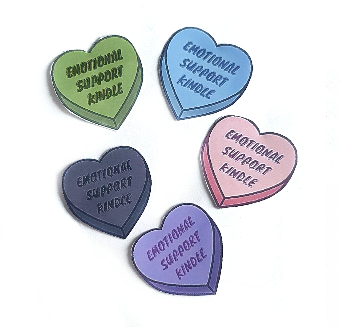 Emotional Support Kindle | Candy Heart Bookish Sticker