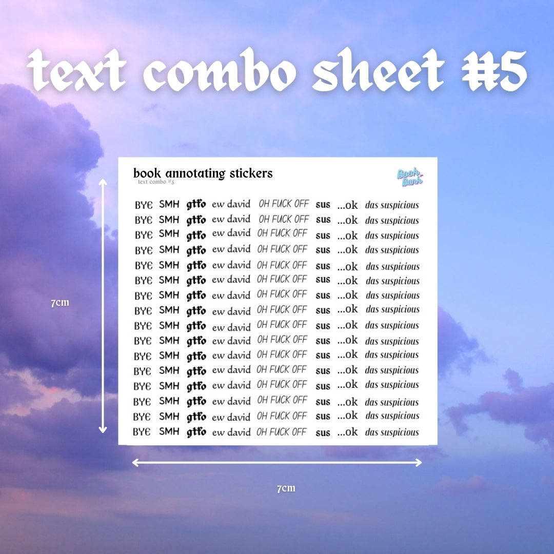 Mini Text Sticker Sheet - Combo