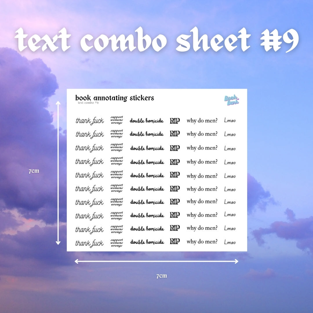 Mini Text Sticker Sheet - Combo