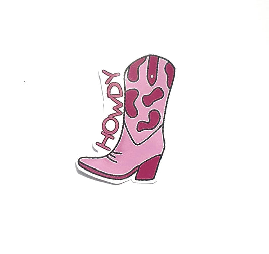 Howdy | Pink Cowgirl Boot | Cowboy | Sticker