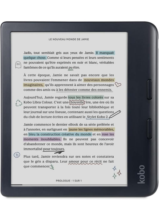 Kobo Libra Colour | eReader | 7” Glare-Free Colour E Ink Kaleido™ 3 Display | Dark Mode Option | Audiobooks | Waterproof