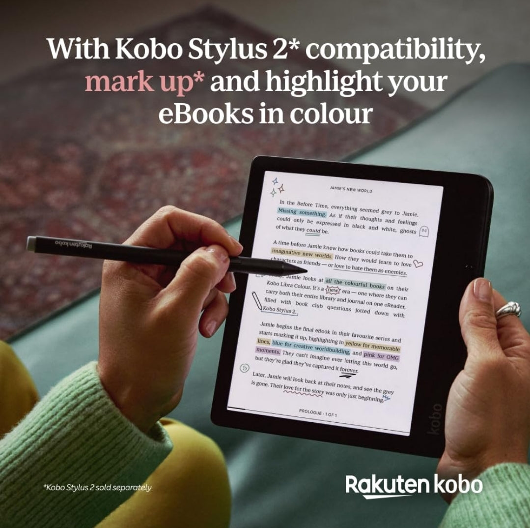 Kobo Libra Colour | eReader | 7” Glare-Free Colour E Ink Kaleido™ 3 Display | Dark Mode Option | Audiobooks | Waterproof