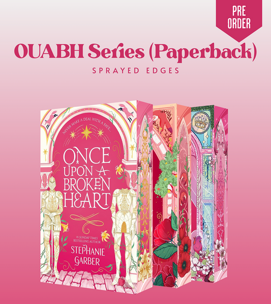 Once Upon A Broken Heart by Stephanie Garber Complete Pink Collection with Exclusive Sprayed Edges | The Ballad of Never After | A Curse for True Love